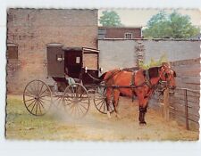 Postcard Horse And Buggy Parking Lot Goshen Indiana USA picture
