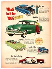 Original 1950 Ford Custom Car - Print Advertisement (8x11) *Vintage Original* picture