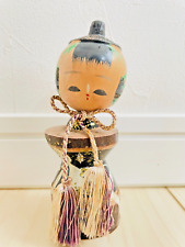 4.9inch Vintage 1960s Kokeshi Doll - Wooden Bobble Head Kokeshi Doll - Japan picture