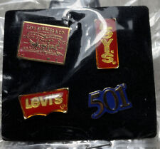 Rare Levi’s 501 Pin Promo Mini Enamel Metal Levi Jeans Pinback Levi's SF CA 4pk picture