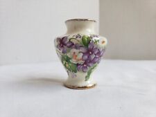 Vintage Hand Painted Mini James Kent Vase With Purple Flowers #SH 1 picture