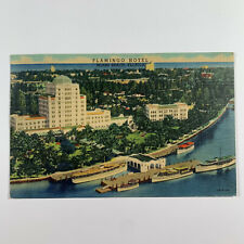 Postcard Florida Miami FL Flamingo Hotel 1951 Posted Linen picture
