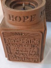 Holiday Candle Holder Hope 1977 Abbey Press Spiritual Carved Word Side 5