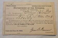 1891 Civil War Pension Document Samuel Burkett 73rd Reg. Illinois Infantry. picture