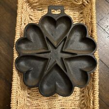 Vintage Hearts and Star Pan Mold Cast-iron Bakeware 6 1/4” W  Unmarked picture