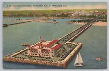 Postcard Tourists Paradise Recreation Pier, St. Petersburg Florida Vintage 1950s picture
