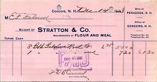 1923 STRATTON CO MANUFACTURERS OF FLOUR AND MEAL BILLHEAD LOT OF 2 CONCORD NH picture