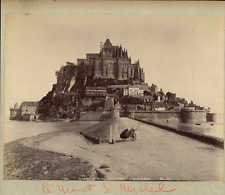 Neurdein, France, Le Mont Saint-Michel, view taken from the Digue, vintage works a picture