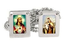Stainless Steel Large Rectangular Scapular with Color Images. Made in Brazil  picture