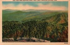 Great Smoky Mountains National Park NC View From Heintooga Ridge Linen Postcard picture