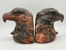 Native American Eagle Bookends Signed Kicking Bird 2005 Layered Clay picture