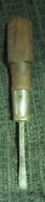 Vintage Mini Wood Handle Flat Tip Screwdriver Made In U.S.A. picture