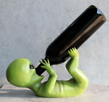 Extra Terrestrial Alien UFO Outer Space Colony Wine Bottle Holder Figurine Decor picture