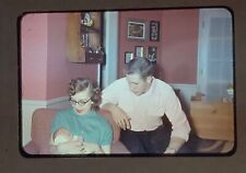 1950’s Anscochrome Slide Mom & Dad Holding New Baby Family Mother Father picture