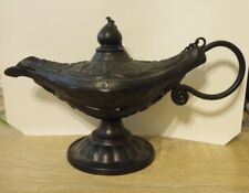 Vintage Genie Alladin Cast Iron Decorative Lamp With Chain Lid picture