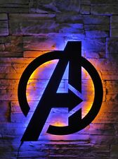 Avengers Led Sign, Avengers Logo, Avengers Fan, Wall Decor Wood, Marvel picture