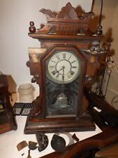 Antique Waterbury 1800s Carved Walnut Eastlake Mantle Clock 1880's Project Runs picture