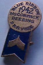 Vintage McCormick Deering Blue Ribbon Service Hat Lapel Pin 1942 pinback RARE picture