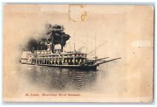 c1905 St. Louis Mississippi River Steamer Hold To Light HTL Antique Postcard picture