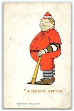 1908 Fat Man Baseball Bat A Heavy Hitter Morgan Park Illinois IL Posted Postcard picture