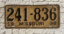 1938 Missouri License Plate 241-836 picture