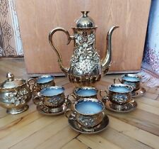 Vintage Soviet Porcelain Tea/Coffee Set Golden Rose USSR 13 pieces picture