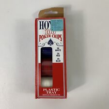 Vintage 1990’s Hoyle Official Poker Chips Set of 100 Red White & Blue picture