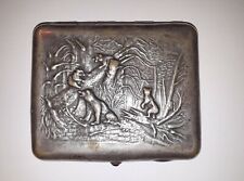 Russian Αntique brass cigarette case USSR Morning in a Pine Forest silverplated picture