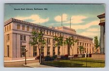 Baltimore MD-Maryland, Enoch Pratt Library, Antique Vintage c1946 Postcard picture