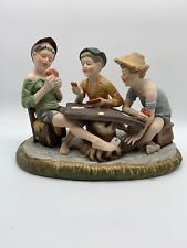 Capodimonte The Three Cheaters Poker Players Porcelain Sculpture 10