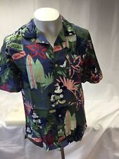 Disney Parks Resort Mickey Mouse Hawaiian Camp Button Down Shirt Mens Size Small picture
