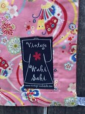 Vintage Wabi Sabi Japanese Print Quilt/Throw/Pink Bright 55”x47” *RARE* picture