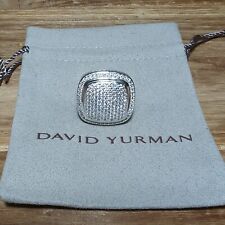 David Yurman Sterling Silver 20mm Albion pave Diamond Ring Size 6.5 picture