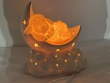 Lenox Lazy Lambs Lamp Lighted Porcelain Sculpture Moon & Stars Baby Room Nursery picture