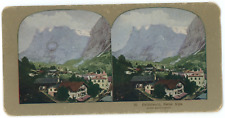 c1890's Colorized Stereoview Card #30 Gridelwald Swiss Alps Grifith picture