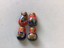Lot of 4 Vintage Wooden Magnet Matryoshka Doll for Refrigerator from Russia  picture
