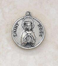St. Rose Patron Sterling Medal Size .75in H Features Beautiful 18in L Chain picture