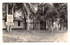 Pelican Rapids MN~Oak Lodge Cabins~Boats Bait Showers~Office Sign~1920s RPPC picture