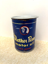 Vintage Mother Penn One Quart Empty  Display Advertising Oil Can  picture