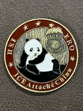 REAL AND VERY RARE HOMELAND HSI CHINA COUNTRY OFFICE PANDA CHALLENGE COIN FBI picture