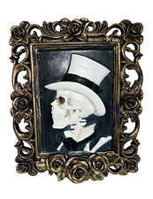 Gothic Halloween Victorian Framed 3D Gentleman Skeleton in Profile picture