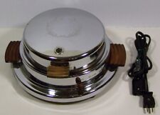 Dominion Electric Waffle Maker Vintage Art Deco 1301 Wood Handles & Legs w/ Cord picture