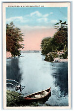 c1950s Boat Scene, Picnic Rocks Kennebunkport Maine ME Vintage Postcard picture