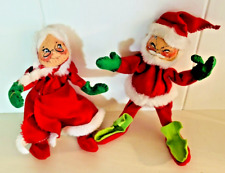 Vtg 1969 Annalee Mobilitee Dolls Santa & Mrs. Claus 9