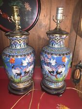 Matching Pair Of Chinese Cloisonné 20” Lamps picture