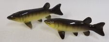 Vintage Yellow Brown Trout Fish Figural Salt Pepper Shakers picture