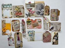 10 plus Handmade Cluster Embellishments Junk Journal Ephemera Collage Vintage L2 picture