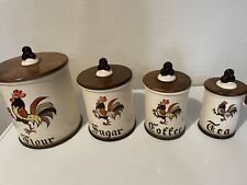 METLOX POPPYTRAIL ROOSTER 8 PIECE VINTAGE CANISTER SET  With Lids. picture