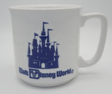 Vintage Walt Disney World Souvenir Ceramic Coffee Mug White Blue Castle Japan picture