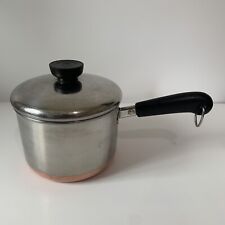 Revere Ware 1801 Saucepan with Lid 1-1/2 Quart Copper Bottom Made in the US VTG picture